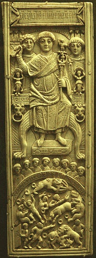 Ivory Diptych of Areobindus Dagalaiphus Areobundus consul in Constantinople ca. 506 CE Musee National du Moyen Age CL13135 